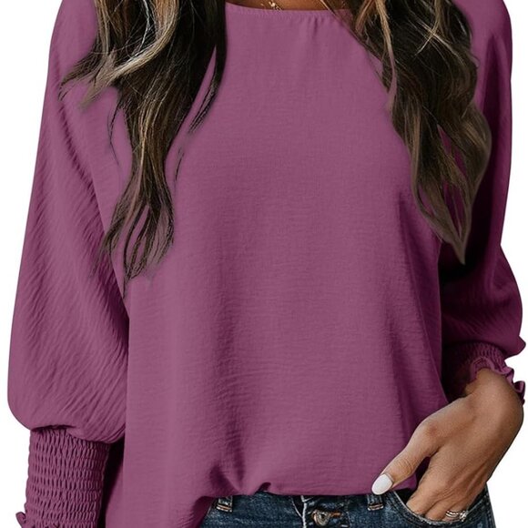 Womens Tops 3/4 Sleeve Dressy Casual Blouses Summer Outfits Plus Size Spring Clo - Picture 1 of 2